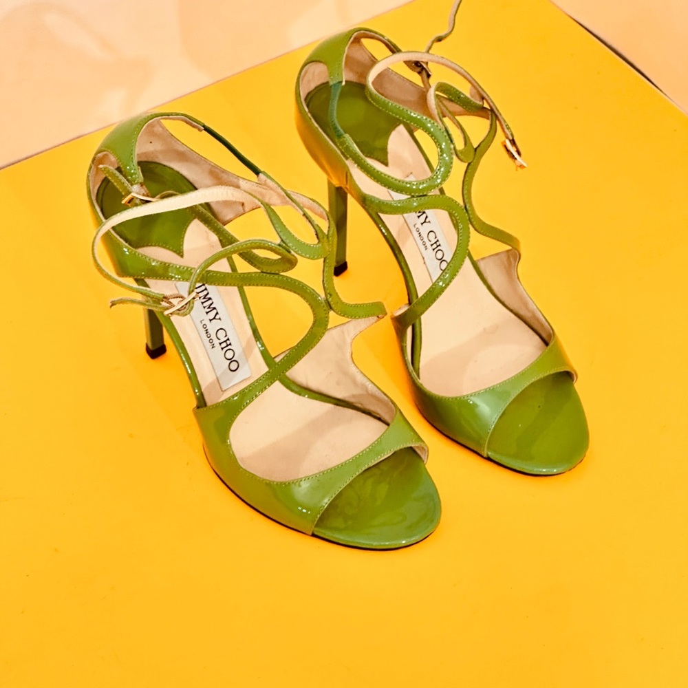 Jimmy Choo Green Strappy Heels - Picture 8 of 10